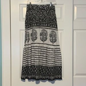 Lucky Brand Blk/Wht Boho Maxi Skirt